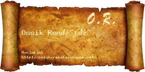 Ossik Renátó névjegykártya